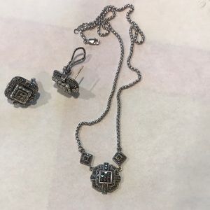 Judith Jack Sterling Necklace and Earrings